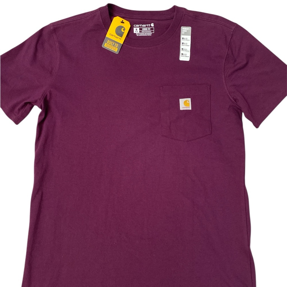 New Carhartt Maroon Pocket Tee - Picture 2 of 2